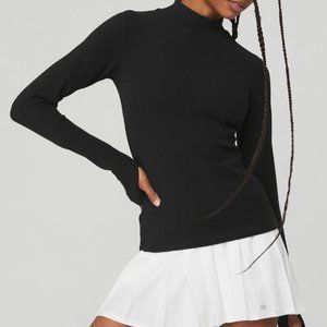 ALO WELLNESS RIB MOCK NECK LONG SLEEVE